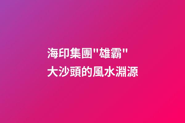 海印集團"雄霸"大沙頭的風水淵源